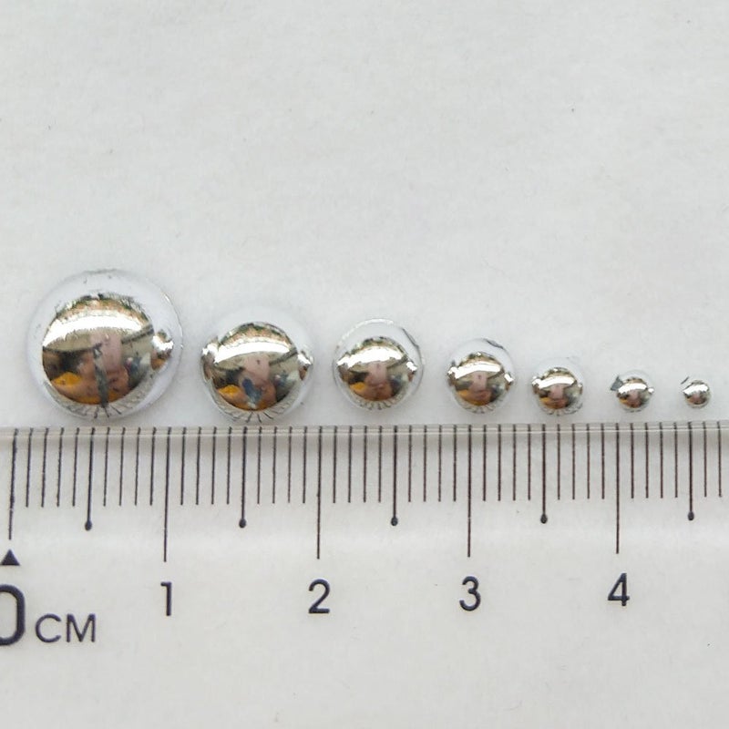 Chenkou Craft 3000PCS 7 Sizes (2.5/3/4/5/6/8/10mm) 1 Box Silver Round Flatback Imitation Half Pearls Bead Loose Beads Gem (Silver Half Ball) - Image 2